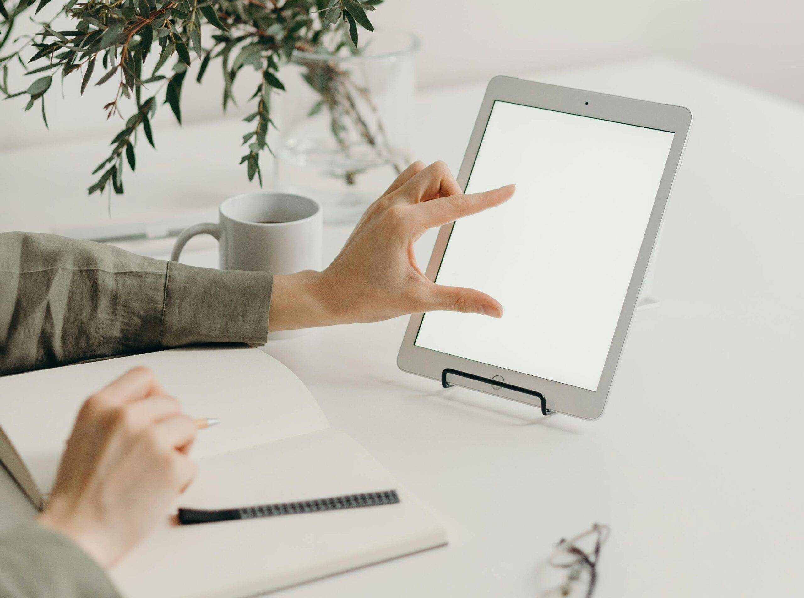 Photo by cottonbro studio: https://www.pexels.com/photo/person-holding-white-tablet-computer-4065885/