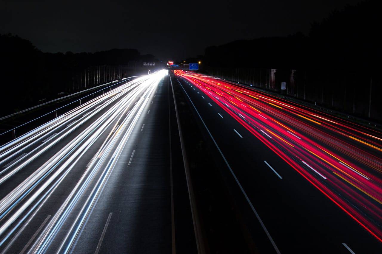 Photo by Pixabay: https://www.pexels.com/photo/light-trails-on-highway-at-night-315934/